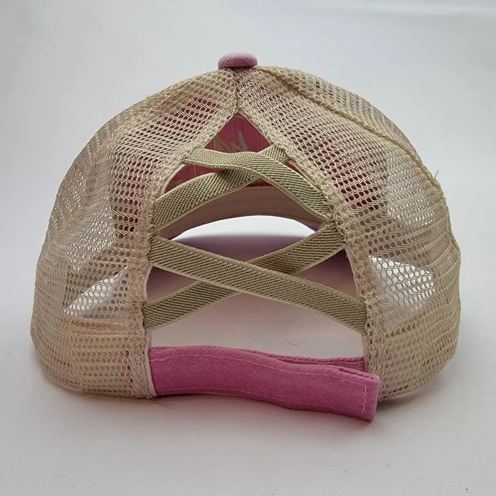 Hot Mess Just Doing My Best Women's Ponytail Cap Hat Pink Mesh Cot…